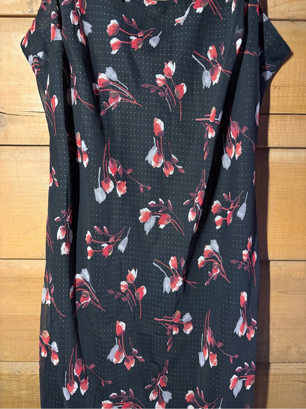 Vintage 90s Black Floral Midi Slip Dress- Size 14- Whimsigoth - Picture 3 of 10
